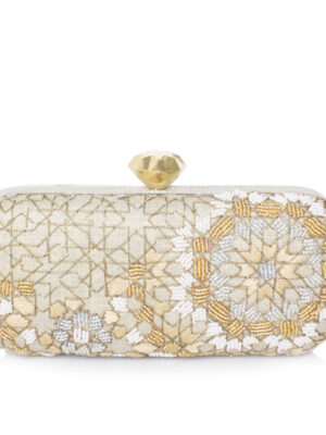 ARABESQUE GOLD BIG BOX CLUTCH