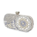 ARABESQUE SILVER BIG BOX CLUTCH