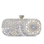 ARABESQUE SILVER BIG BOX CLUTCH