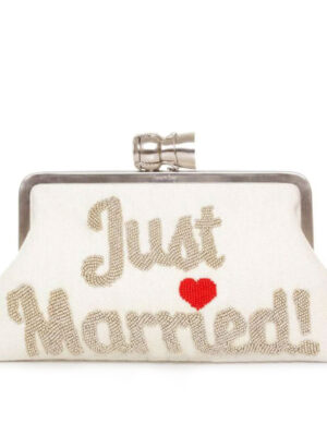 CHAMPAGNE JUST MARRIED IVORY CLASSIC BAG