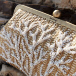 CORAL GOLD STRAW CLASSIC BAG