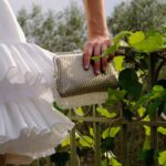 PEARL FRINGES MARQUISE SILVER HOLD ME BAG