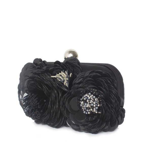 FLORA BLACK BOX CLUTCH