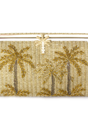 GOLDEN OASIS GOLD STRAW GRACE CLUTCH