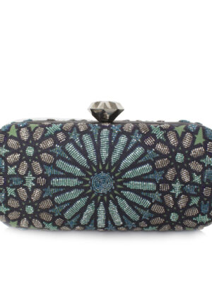 MOROCCAN AQUA BIG BOX CLUTCH