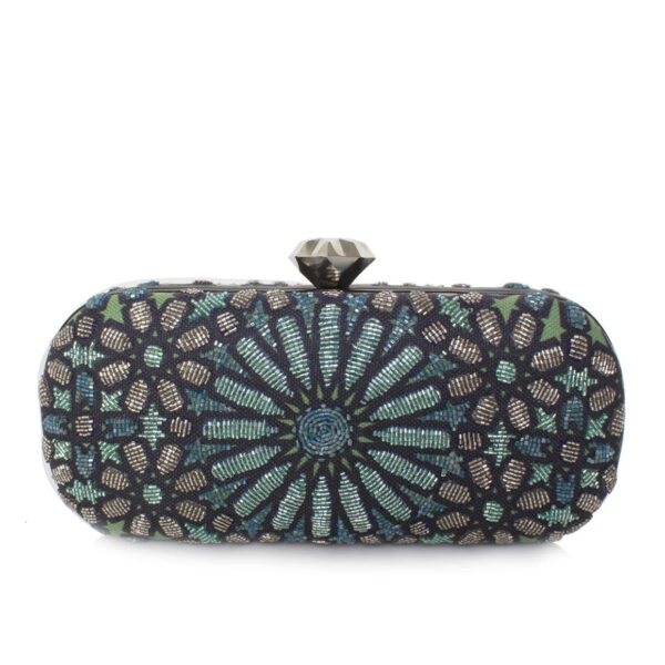 MOROCCAN AQUA BIG BOX CLUTCH