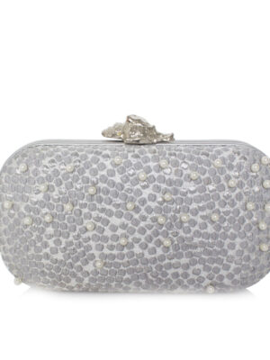 MUREX BUBBLES SILVER BOX CLUTCH