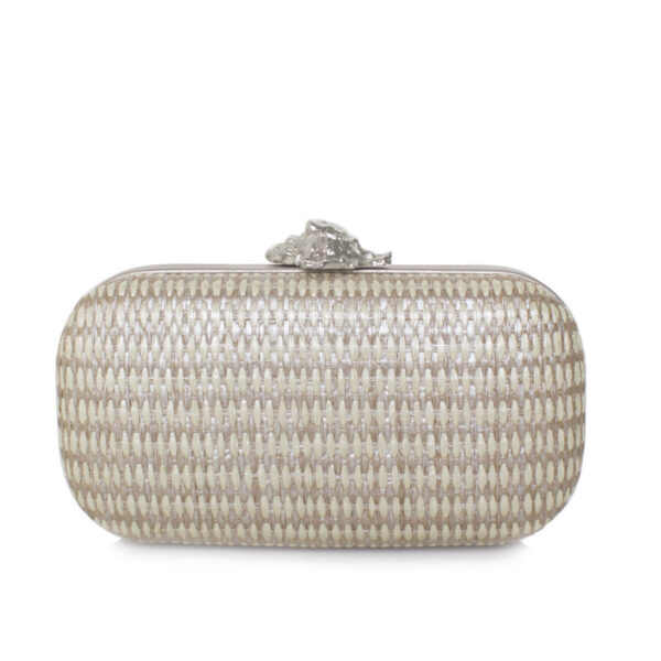MUREX SILVER STRAW BOX CLUTCH