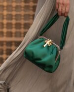 PALM ON GREEN SATIN BELLA