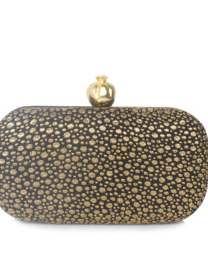 POMEGRANATE ON MORNING DEW BOX CLUTCH