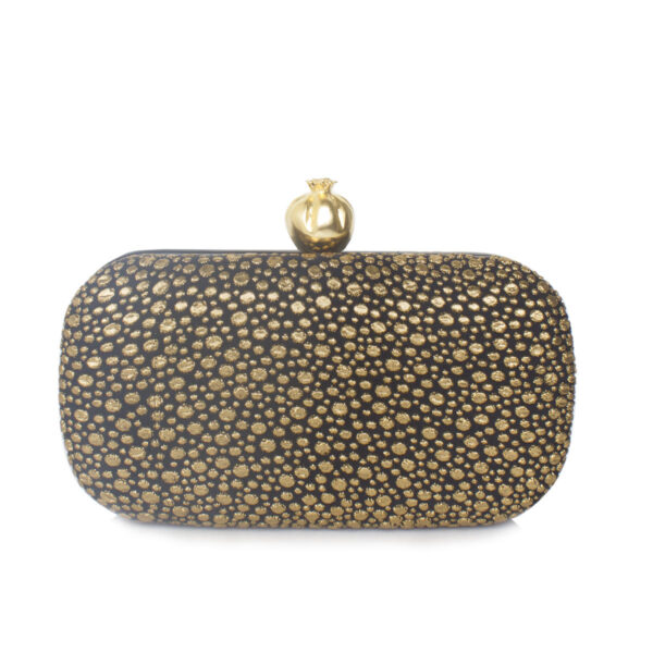 POMEGRANATE ON MORNING DEW BOX CLUTCH