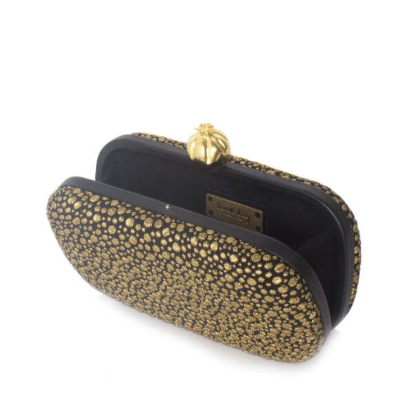 POMEGRANATE ON MORNING DEW BOX CLUTCH