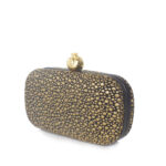 POMEGRANATE ON MORNING DEW BOX CLUTCH