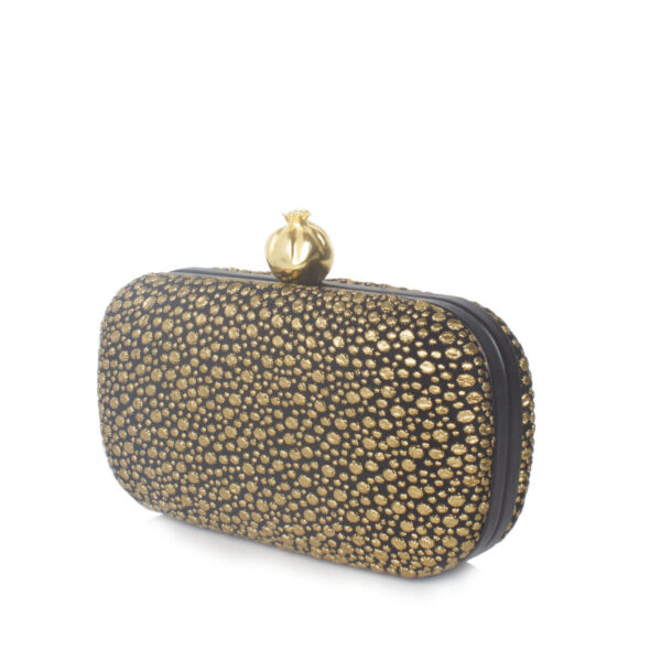 POMEGRANATE ON MORNING DEW BOX CLUTCH