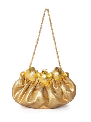SHELL CROWN ON GOLD POUFFY