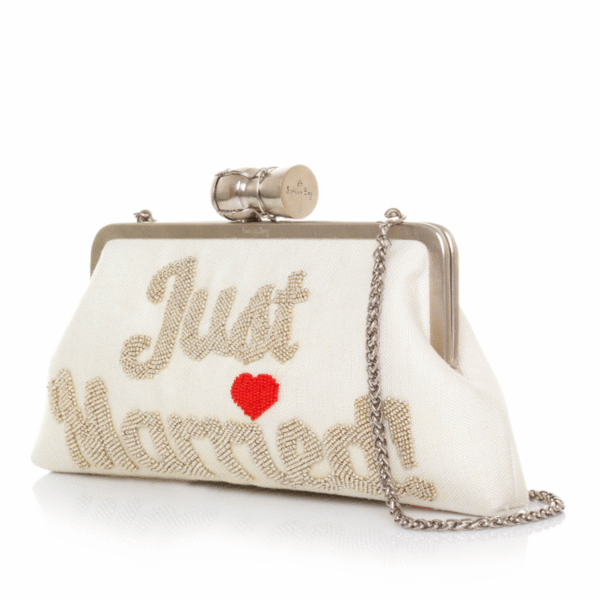 CHAMPAGNE JUST MARRIED IVORY CLASSIC BAG