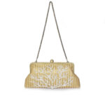 CORAL GOLD STRAW CLASSIC BAG