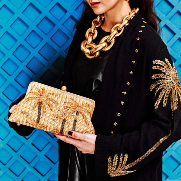 GOLDEN OASIS GOLD STRAW CLASSIC BAG