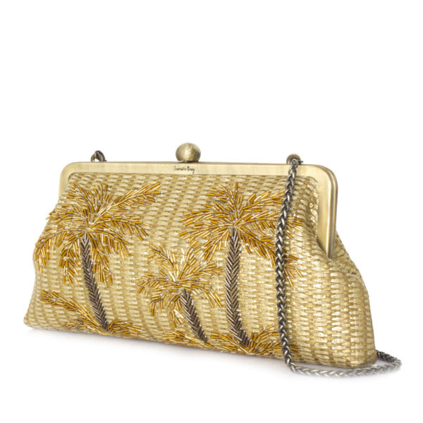 GOLDEN OASIS GOLD STRAW CLASSIC BAG