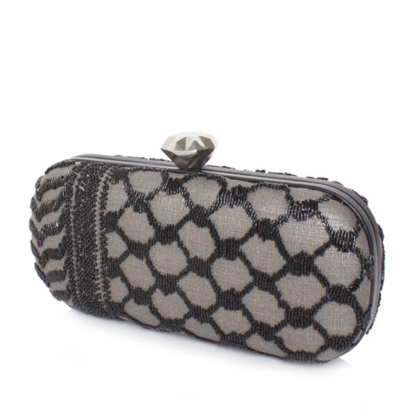 KEFFIYEH ANTHRACITE BIG BOX CLUTCH
