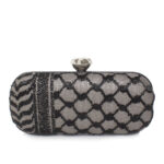 KEFFIYEH ANTHRACITE BIG BOX CLUTCH