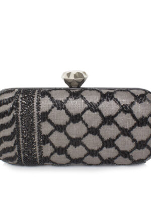 KEFFIYEH ANTHRACITE BIG BOX CLUTCH