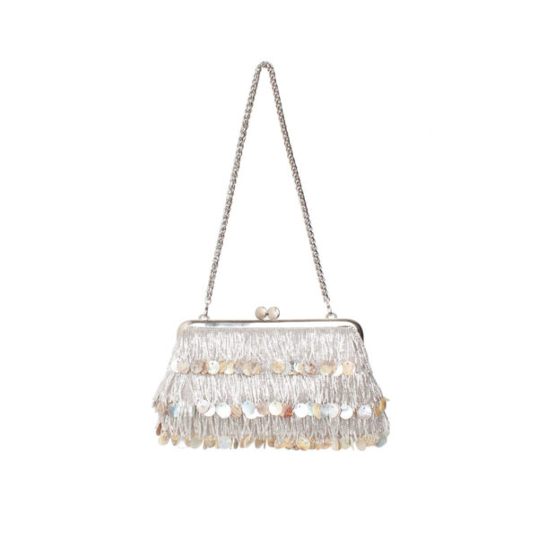 SHIMMY SILVER HOLD ME BAG